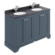 Bayswater 4-Door Vanity Unit Excluding Basin 1200mm Wide - Stiffkey Blue - BAYF108