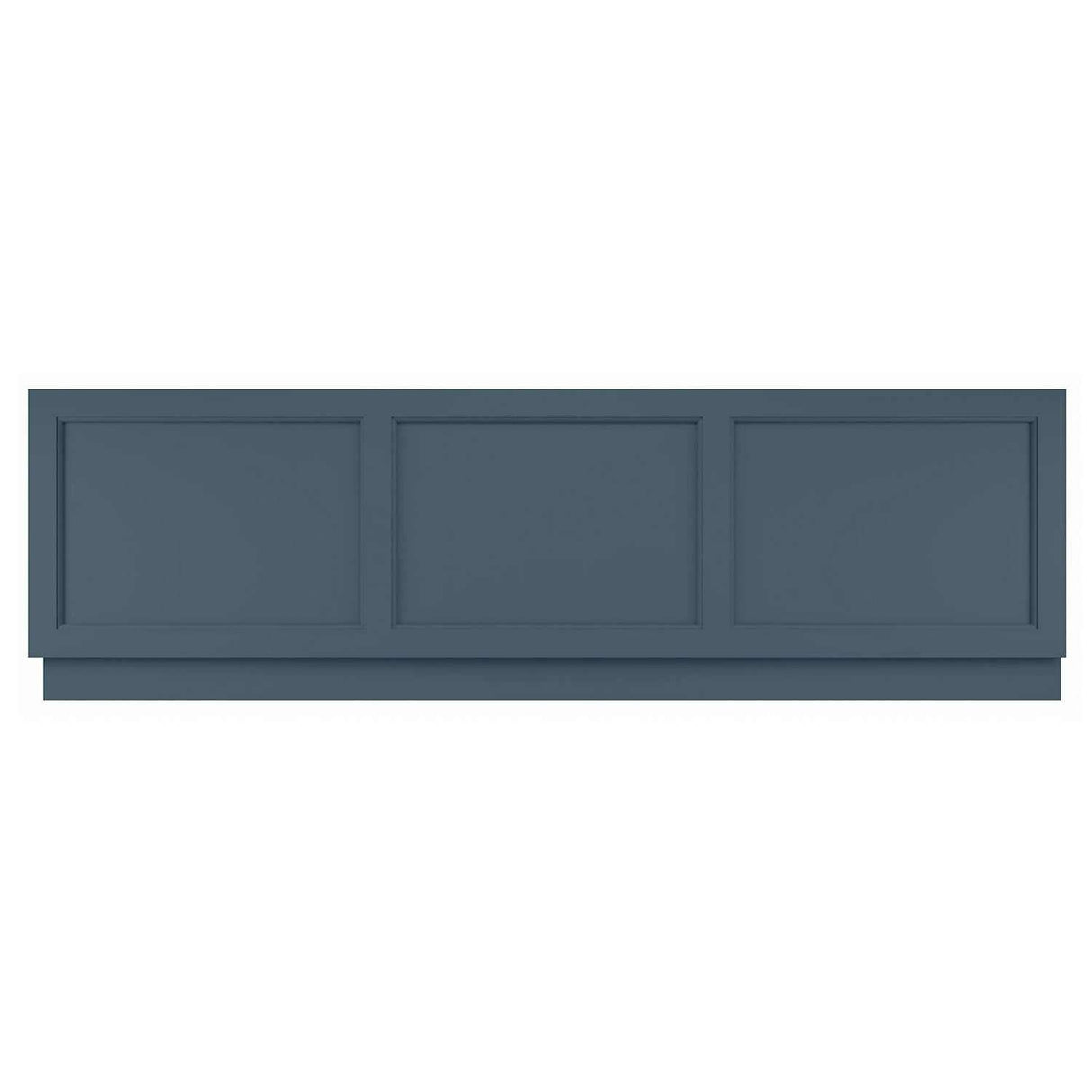 Bayswater MDF bath front panel 1800mm wide in Stiffkey Blue with three recessed panels and adjustable plinth