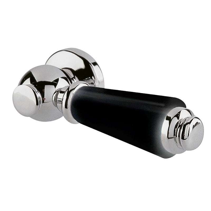 Bayswater Traditional Ceramic Toilet Cistern Lever with black ceramic handle and chrome finish