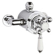 Bayswater Traditional Dual Exposed Concentric Shower Valve - White/Chrome - BAYS191