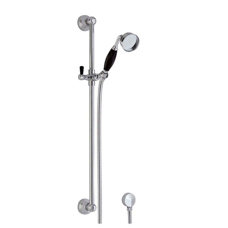 Bayswater Traditional Slider Rail Shower Kit with Handset - Black/Chrome - BAYS204