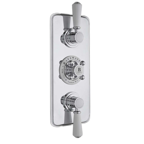 Bayswater Traditional Triple Concealed Shower Valve with Diverter - White/Chrome - BAYS105