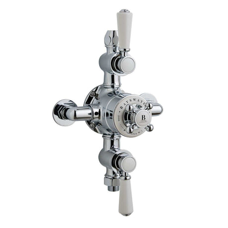 Bayswater Traditional Triple Exposed Shower Valve - White/Chrome - BAYS112