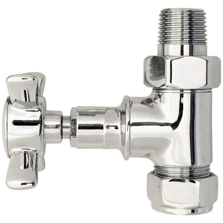 Bayswater Victorian Straight Crosshead Radiator Valve Pair - Chrome - BAYV103 - TAP 'N' SHOWER