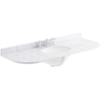 Bayswater White Marble Top 3 Tap Hole Curved Furniture Basin 1200mm Wide - BAYC243