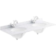 Bayswater White Marble Top 1 Tap Hole Furniture Double Basin 1200mm Wide - BAYC234