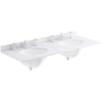 Bayswater White Marble Top 3 Tap Hole Furniture Double Basin 1200mm Wide - BAYC237