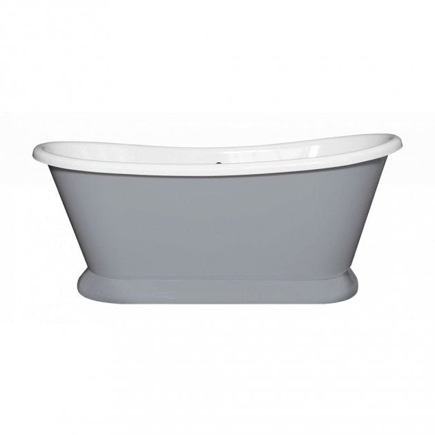 Bayswater Double Ended Boat Bath 0 Tap Holes 1700mm x 750mm - Plummett Grey - BAYB119 - TAP 'N' SHOWER
