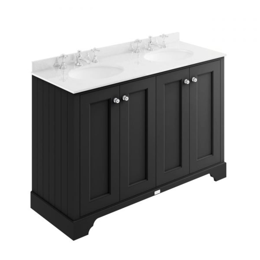 Bayswater Vanity Unit 4 Doors 1200mm - Matt Black - BAYF407 - TAP 'N' SHOWER