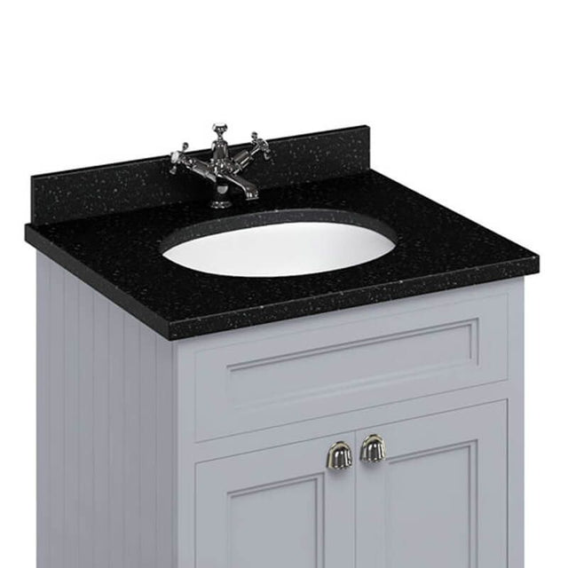 Burlington Minerva Black Granite Worktop with Integrated Basin 67cm - BB66 - TAP 'N' SHOWER