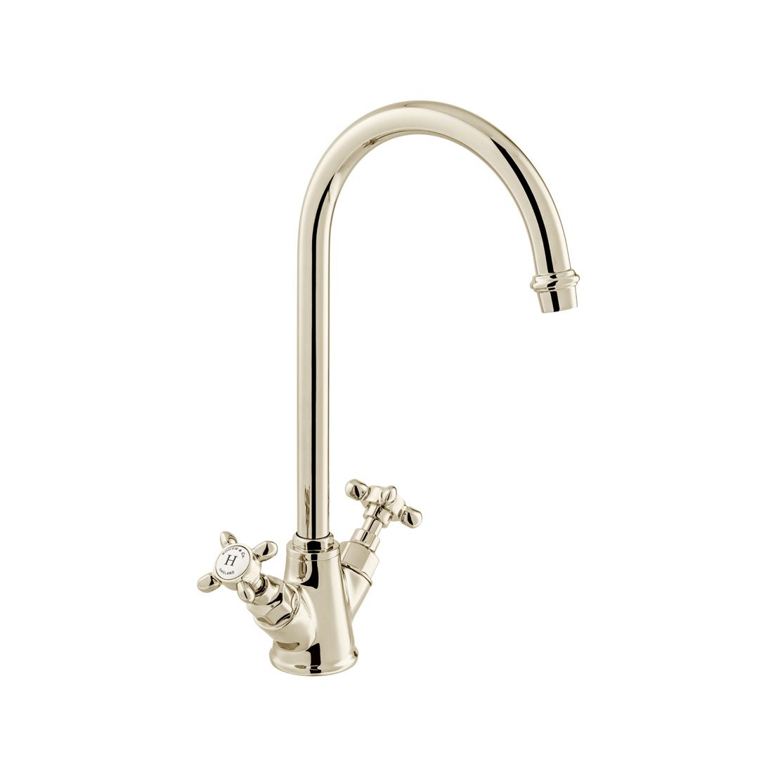 Vado Axbridge Kitchen Tap Mixer with Cross Handles - Polished Brushed Nickel - BC - AXB - 150 - BN - TAP 'N' SHOWER