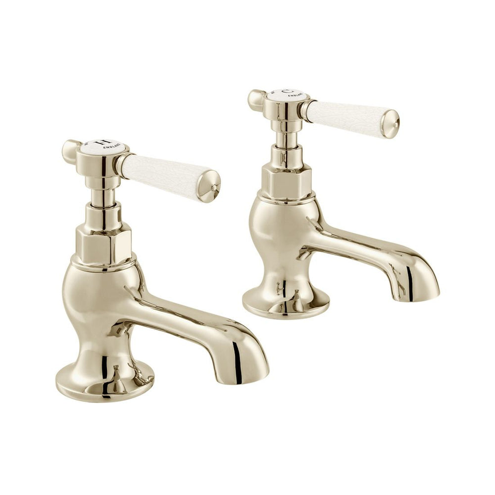 Vado Axbridge Basin Pillar Taps with Lever Handles - Bright Nickel - BC - AXB - 206 - BN - TAP 'N' SHOWER
