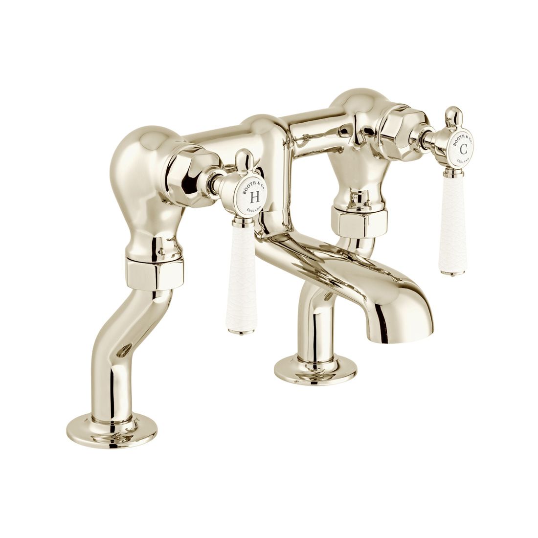 Vado Axbridge Lever Handles Bath Filler Tap - Bright Nickel - BC - AXB - 237 - BN - TAP 'N' SHOWER