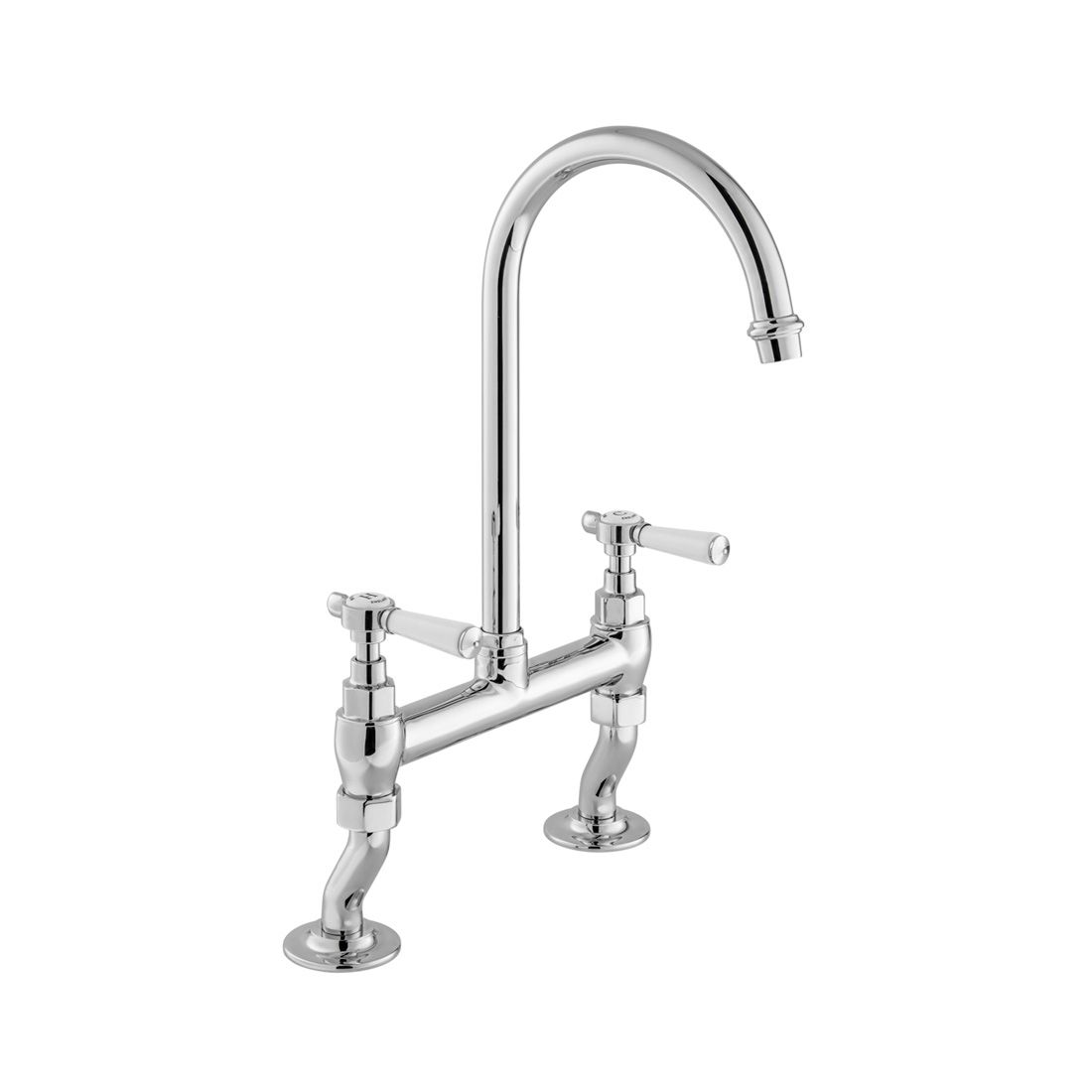 Vado Axbridge Bridge Kitchen Tap Mixer with Lever Handles - Polished Chrome - BC - AXB - 253 - CP - TAP 'N' SHOWER