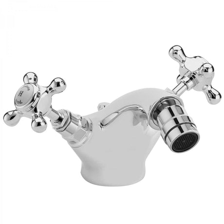 Hudson Reed Topaz Hexagonal Collar Crosshead Handle Bidet Mixer Tap wi