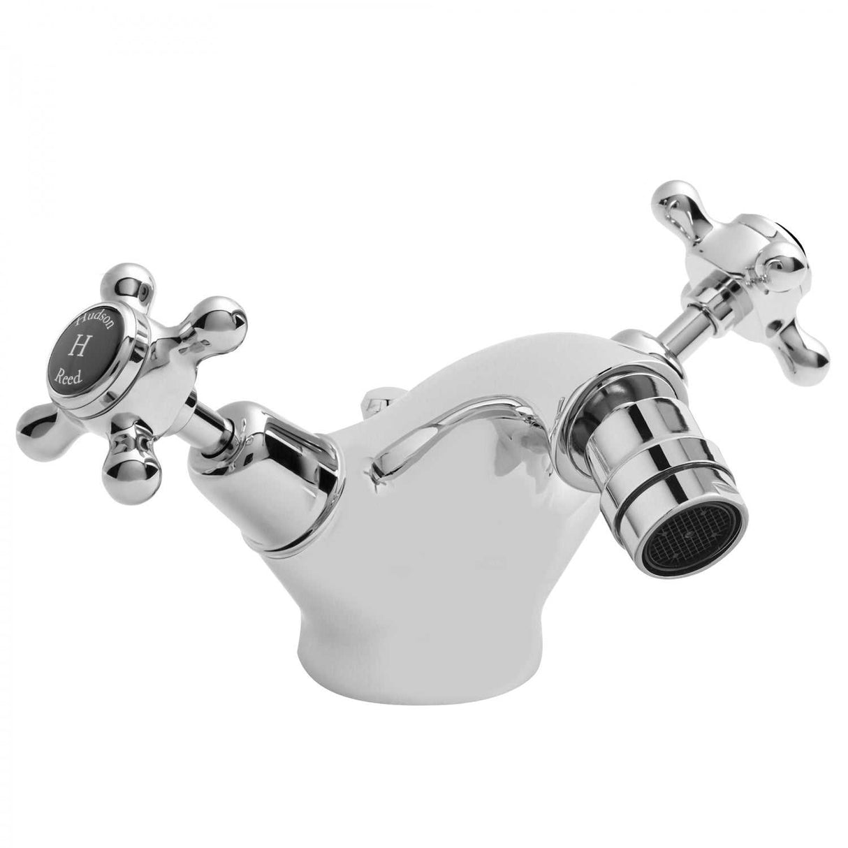 Hudson Reed Topaz Dome Collar Crosshead Handle Bidet Mixer Tap with Wa