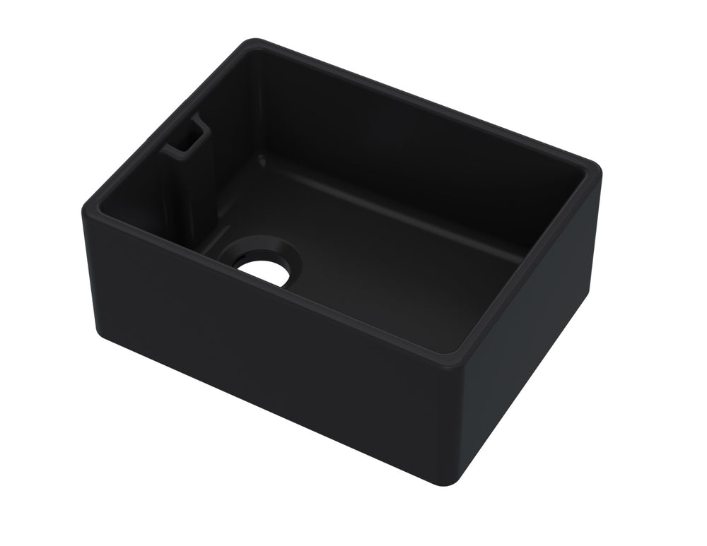 Launde Abbey Belfast Sink 595mm x 455mm x 254mm - Matt Black - TAP 'N' SHOWER