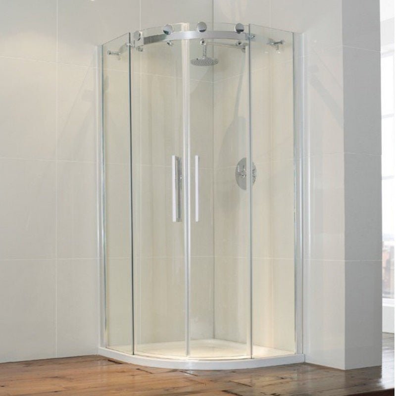Frontline Aquaglass Frameless 2 Door Offset Quadrant 1000x800mm - Clear - BED9562B - 1080 - F - TAP 'N' SHOWER