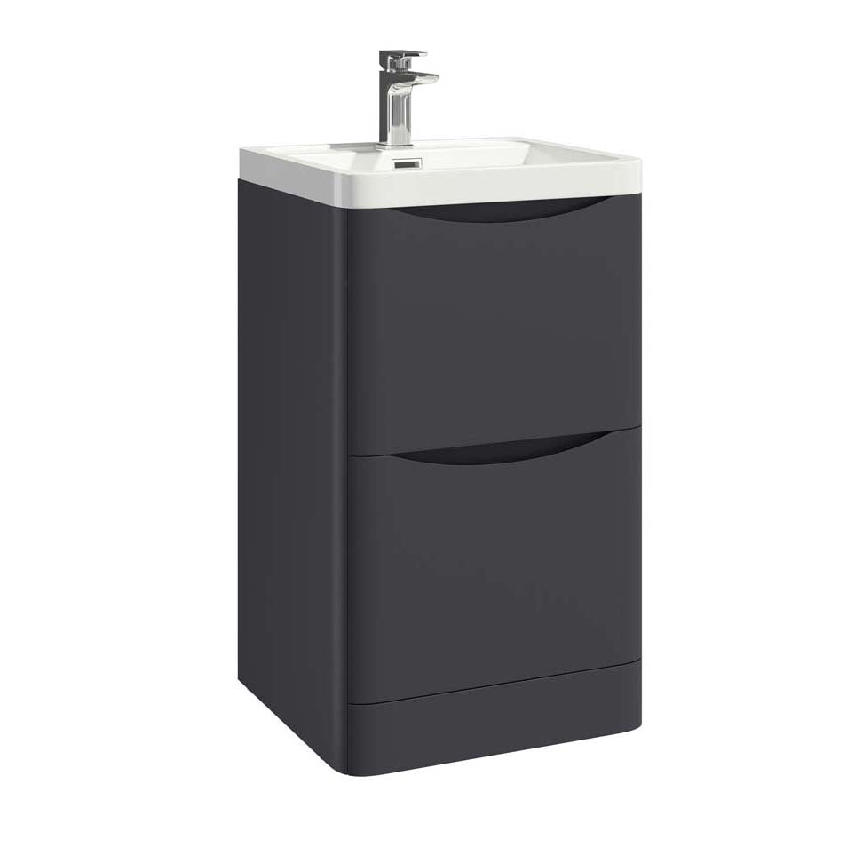 Scudo Bella 500mm Floorstanding Vanity Unit ONLY - Matt Grey - BELLA - 500FLOORCAB - MATTGREY - TAP 'N' SHOWER
