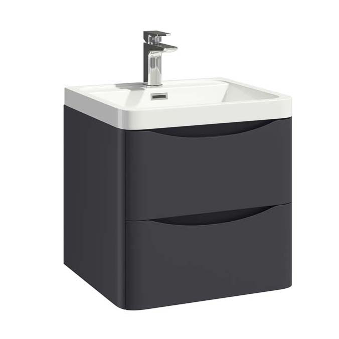 Scudo Bella 500mm Wall Mounted Vanity Unit ONLY - Matt Grey - BELLA - 500WALLCAB - MATTGREY - TAP 'N' SHOWER