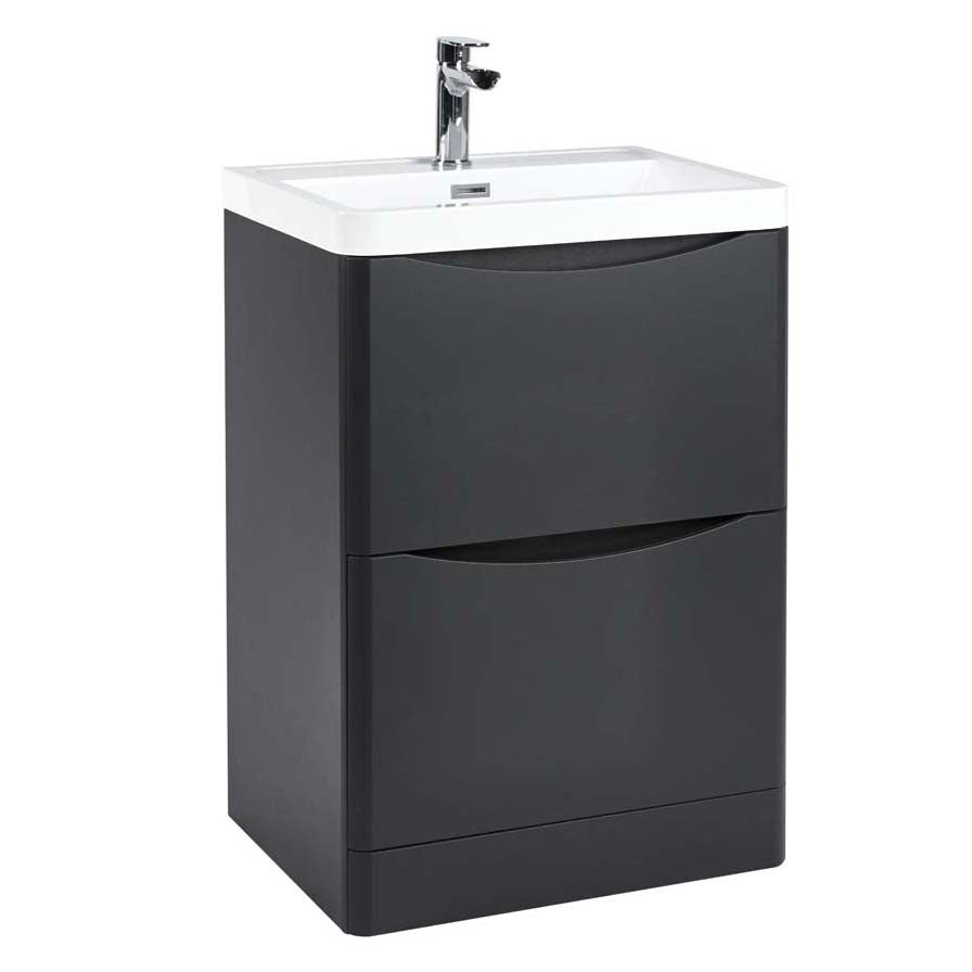 Scudo Bella 600mm Floorstanding Unit Only - Matt Grey - BELLA - 600FLOORCAB - MATTGREY - TAP 'N' SHOWER