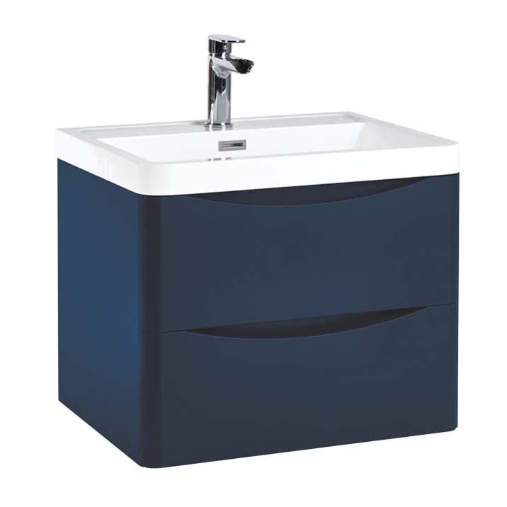 Scudo Bella 600mm Wall Mounted Vanity Unit Only - Indigo Blue - BELLA - 600WALLCAB - INDIGO - TAP 'N' SHOWER