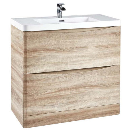 Scudo Bella 900mm Floorstanding Vanity Unit Only - Sonoma Oak - BELLA - 900FLOORCAB - DRIFTWOOD - TAP 'N' SHOWER