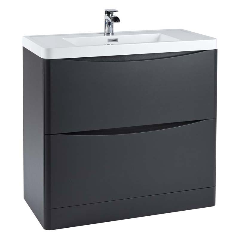 Scudo Bella 900mm Floorstanding Unit Only - Matt Grey - BELLA - 900FLOORCAB - MATTGREY - TAP 'N' SHOWER