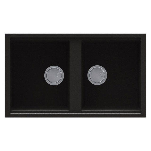 Reginox BEST 450 Elleci Granite 2 Bowl Kitchen Sink - Metaltek Black - BEST 450 B - TAP 'N' SHOWER