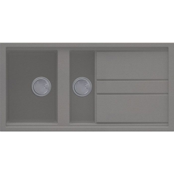 Reginox BEST 475 Elleci Reversible Granite 1.5 Bowl Kitchen Sink - Metaltek Titanium - BEST 475 TT - TAP 'N' SHOWER