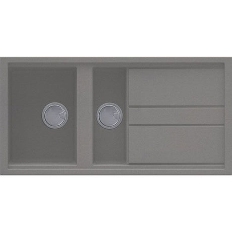 Reginox BEST 475 Elleci Reversible Granite 1.5 Bowl Kitchen Sink - Metaltek Titanium - BEST 475 TT - TAP 'N' SHOWER