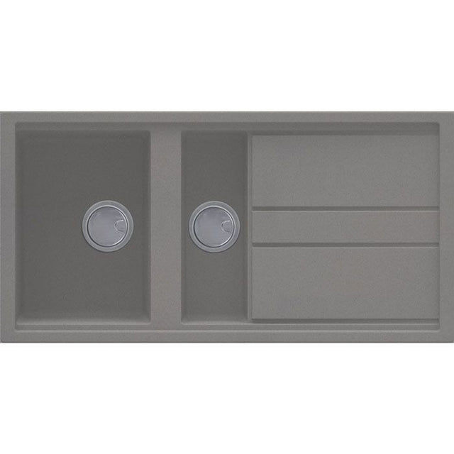 Reginox BEST 475 Elleci Reversible Granite 1.5 Bowl Kitchen Sink - Metaltek Titanium - BEST 475 TT - TAP 'N' SHOWER