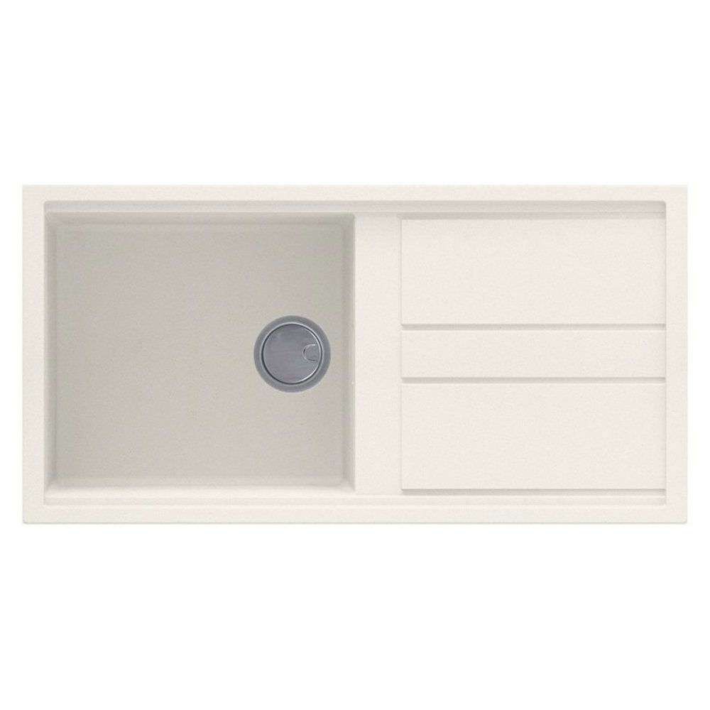 Reginox BEST 480 Elleci Reversible Granite 1 Bowl Kitchen Sink - Granitek Cream - BEST 480 C - TAP 'N' SHOWER