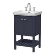 Launde Abbey Floor Standing Vanity with Basin 3TH 500mm - Indigo Blue - TAP 'N' SHOWER
