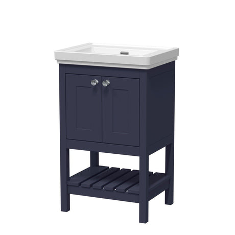 Launde Abbey Floor Standing Vanity with Basin 0TH 500mm - Indigo Blue - TAP 'N' SHOWER