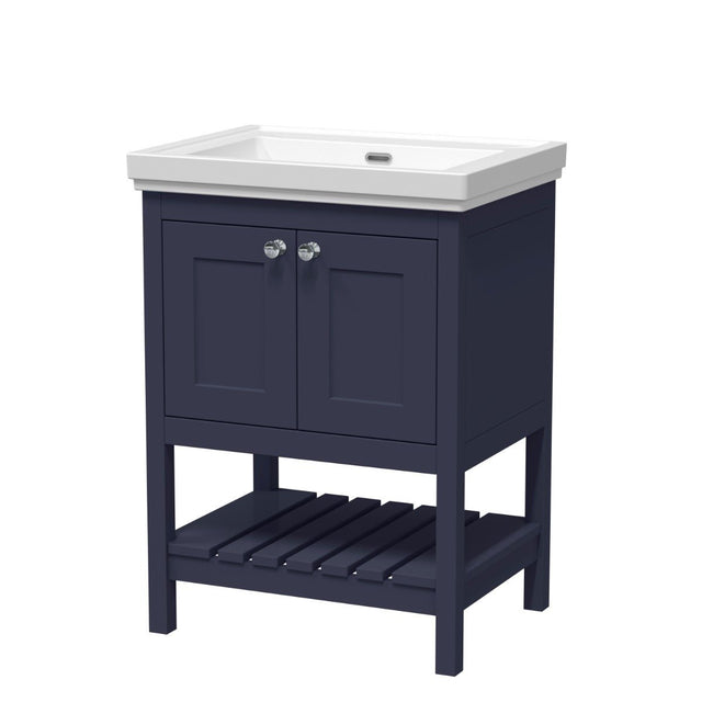 Launde Abbey Floor Standing Vanity with Basin 0TH 600mm - Indigo Blue - TAP 'N' SHOWER