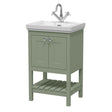 Launde Abbey Floor Standing Vanity with Basin 1TH 500mm - Fern Green - TAP 'N' SHOWER