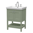 Launde Abbey Floor Standing Vanity with Basin 3TH 600mm - Fern Green - TAP 'N' SHOWER