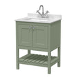 Launde Abbey Floor Standing Vanity with Marble Top 1TH 600mm - Fern Green - TAP 'N' SHOWER