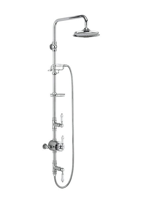 Burlington Stour Exposed Chrome Dual Outlet Valve with Dual Controls - BF3S - TAP 'N' SHOWER