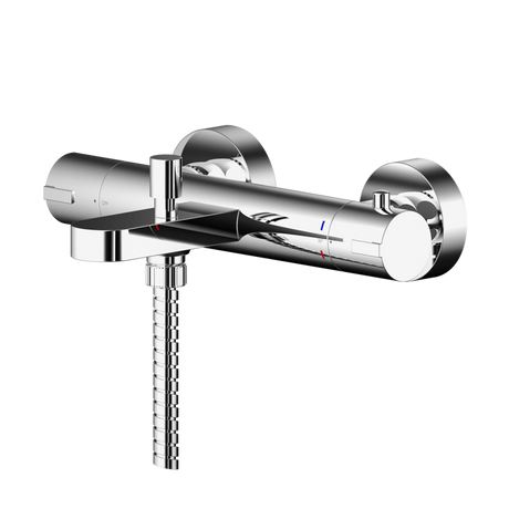 Nuie Binsey Thermostatic Wall Mounted Bath Shower Mixer Tap - Chrome - BIN005