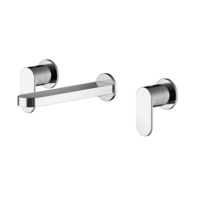 Nuie Binsey Wall Mounted 3 - Hole Basin Mixer Tap without Plate - Chrome - BIN317 - TAP 'N' SHOWER