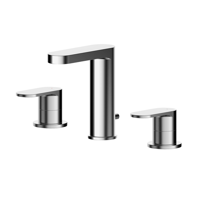 Nuie Binsey Pop - Up Waste 3 - Hole Basin Mixer Tap - Chrome - BIN337 - TAP 'N' SHOWER