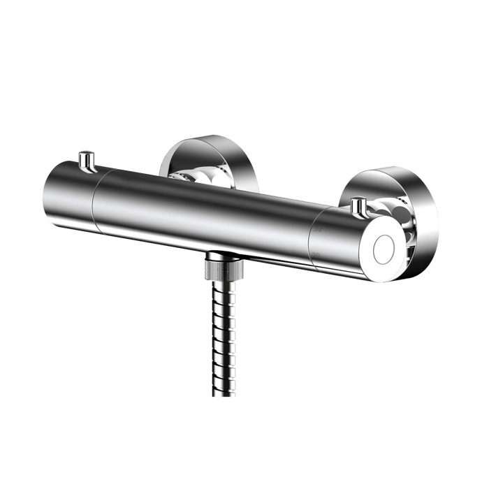 Nuie Binsey Round Bottom Outlet Thermostatic Bar Shower Valve - Chrome - BIN503 - TAP 'N' SHOWER