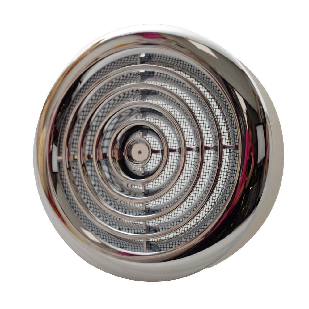 Chrome circular ceiling mounted vent grille adjustable round ventilation diffuser 150mm 6 inch