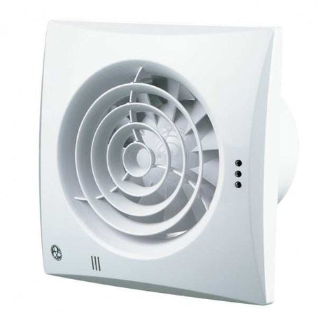 4" 100mm Blauberg Calm low noise white bathroom extractor fan with pull cord and energy efficient design