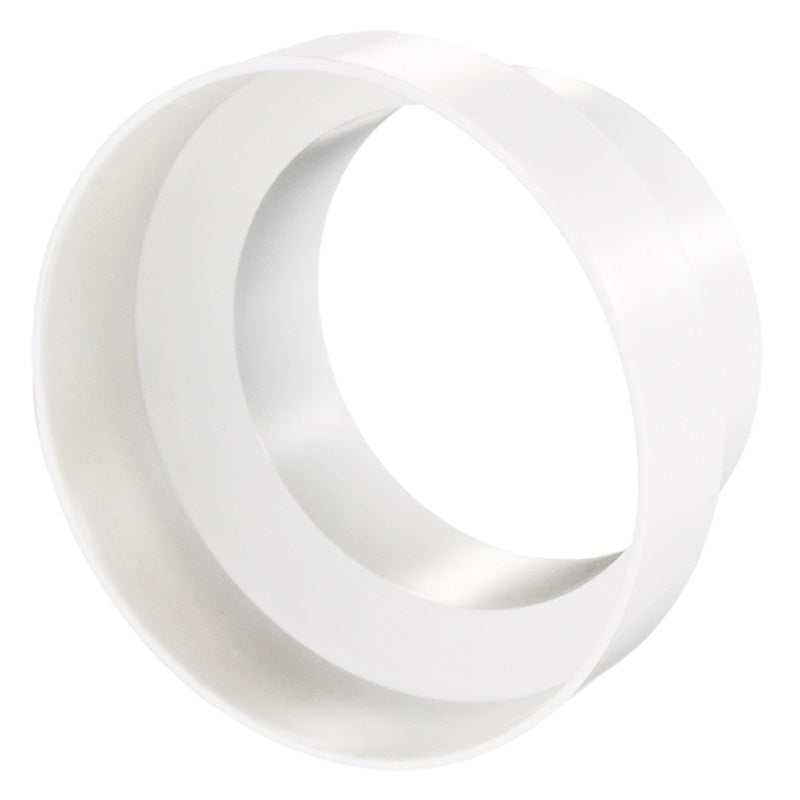 Blauberg Plastic Circular Ducting Reducer 125mm to 100mm in white durable PVC with UV protection for ventilation systems