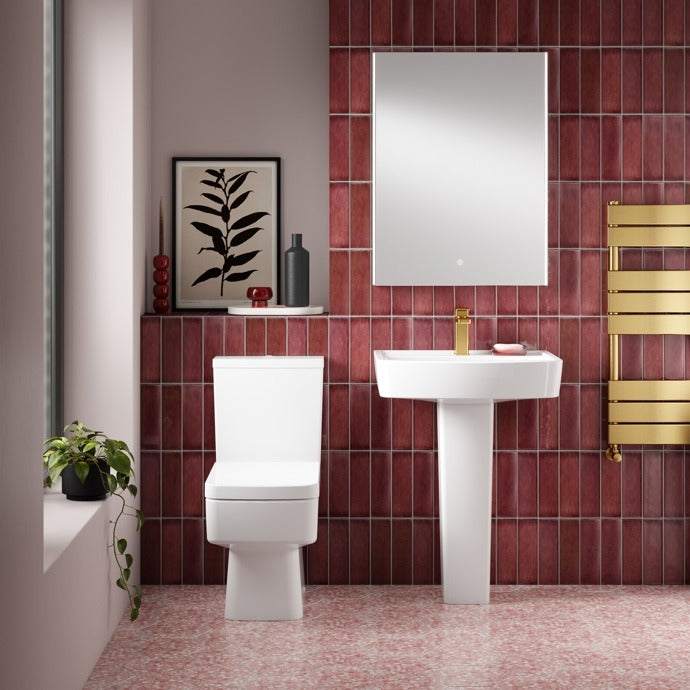 Nuie Bliss White Contemporary Semi Flush to Wall WC - CBL008