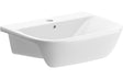 Prystine Syston 1TH Semi Recessed Basin 520 x 400mm - White - PRIS1778 - TAP 'N' SHOWER