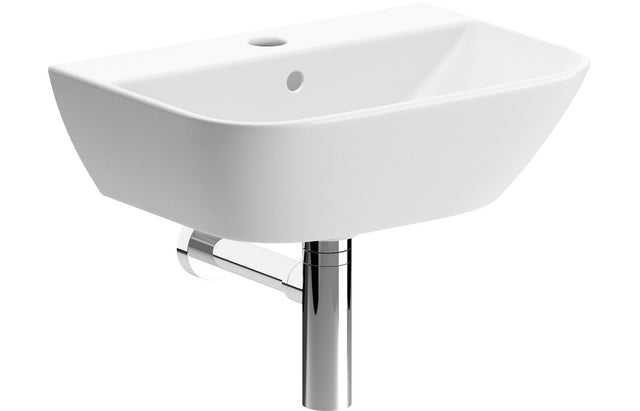 Prystine Syston 1TH Cloakroom Basin 450 x 320mm - White - PRIS104659 - TAP 'N' SHOWER